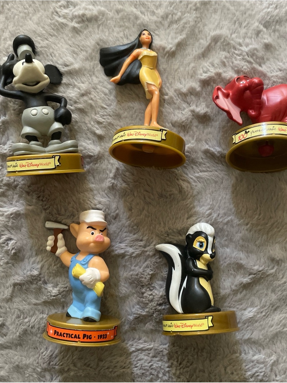 Disney Character Figurine Collection - Yellow, Black, Red Accents 2023 McDonalds